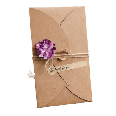 Šventinės džiovintos gėlės, sveikinimo atvirukai Kūrybiški vestuvių vakarėlio dovanų vokai, tinkantys gimtadienio šventėms HEE889