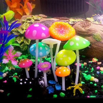 Светещи аквариумни декорации от гъби, силиконов орнамент за аквариум, за сладководни соленоводни аквариумни среди Betta Fish