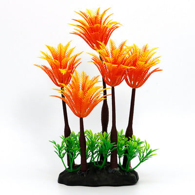 Akvariumo žėrintys grybų papuošimai žuvų rezervuaro silikoninis ornamentas, skirtas gėlo vandens sūraus vandens akvariume Betta žuvims