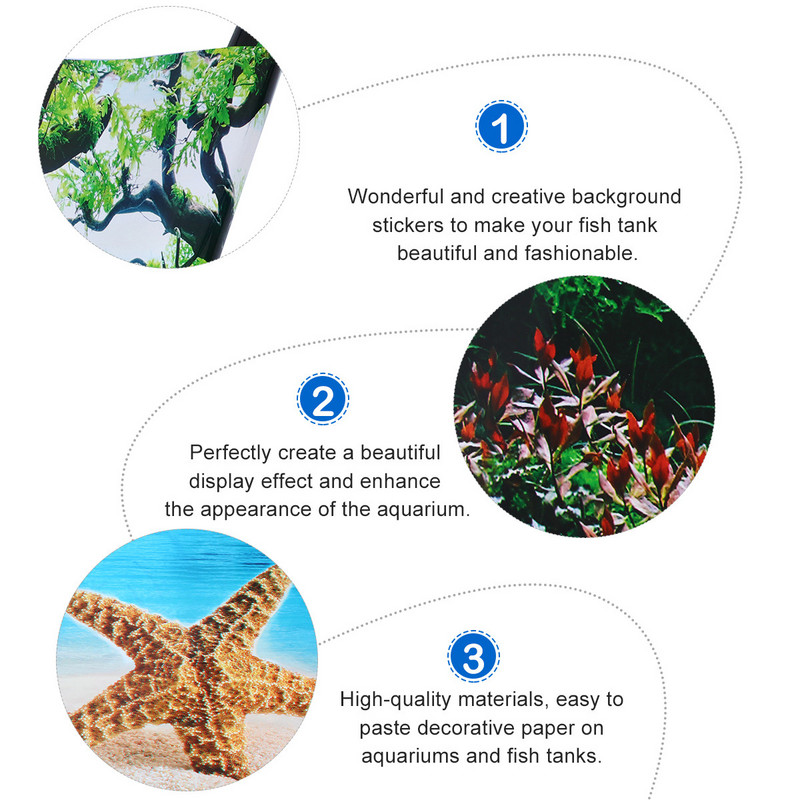 Fona tvertnes akvārijs 3D uzlīme Foni Tapetes Statisks pielīmēts plakāts Pamatne Ūdens