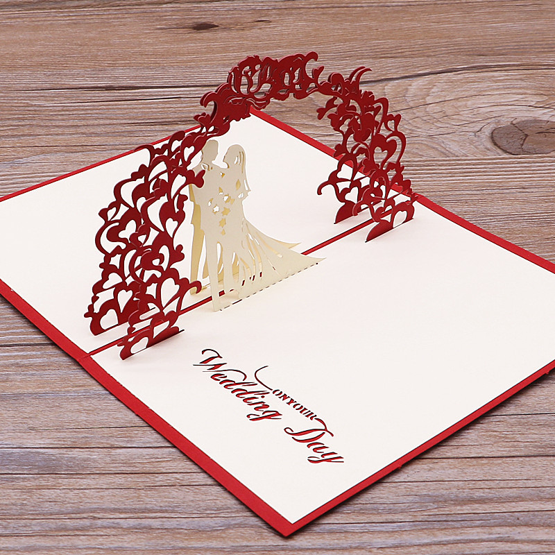 3D uznirstoša mīlestības kartīte ar aploksni Valentīna dienas kāzu gadadienā, apsveikums pāriem, sievai vīram, rokām darinātas dāvanas