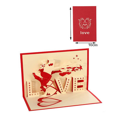 3D pop-up kártyák barkács torták üdvözlőlapok képeslapok ajándékok borítékkal bulikra Valentin-nap karácsonyi esküvői dekoráció