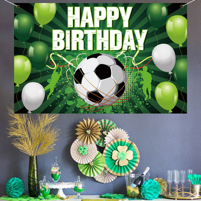Μπαλόνια ποδοσφαίρου Διακόσμηση για πάρτι γενεθλίων Φόντο Πανό Αγόρι Άνδρας Ποδόσφαιρο Αθλητικό πάρτι φόντου Προμήθειες τοίχου