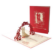 3D uznirstoša mīlestības kartīte ar aploksni Valentīna dienas kāzu gadadienā, apsveikums pāriem, sievai vīram, rokām darinātas dāvanas