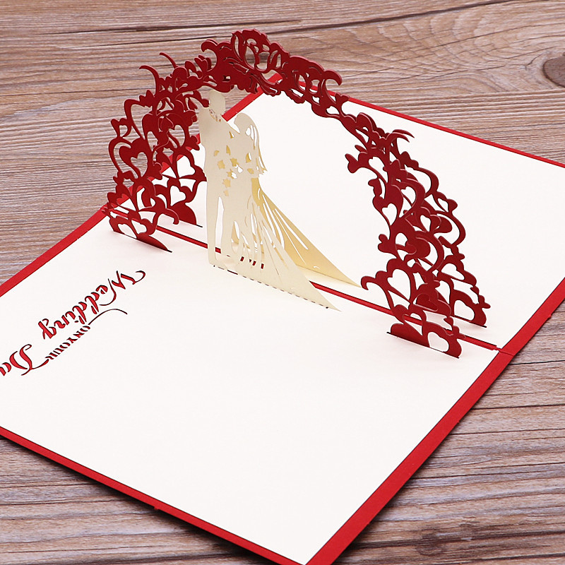 3D uznirstoša mīlestības kartīte ar aploksni Valentīna dienas kāzu gadadienā, apsveikums pāriem, sievai vīram, rokām darinātas dāvanas