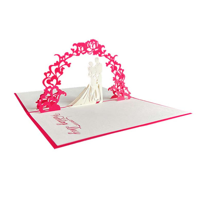 Mīlestības pastkarte 3D Pop UP ielūgumi Apsveikuma kartītes Kāzu Valentīna dienas gadadiena pāriem Sieva Vīrs Roku darbs Dāvanas