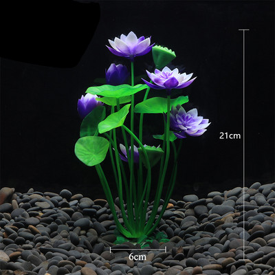 Mākslīgais akvārija dekors Augu simulācija Lotosa plastmasa zemūdens nezāļu zāle akvārija piederumi Zivju tvertņu dekorēšana Ornaments