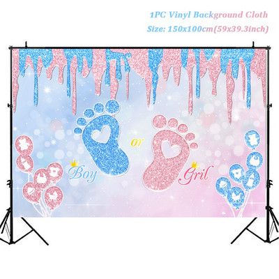 Baby Shower Backdrop Φόντο Αποκάλυψη φύλου Νεογέννητο αγόρι ή κορίτσι αφίσα Dot Photography Backdrop Family Photocall