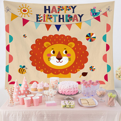 Dzimšanas dienas fotografēšana Audums Vienradža nāriņas tematiskā ballīte Fona dekorācija Džungļu safari savvaļas dzīvnieku fona dekors