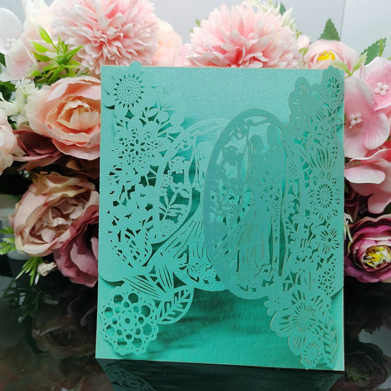 10 gab. Ielūgumu kartīte Līgavas un līgavaiņa ziedu raksts Romantiski kāzu ielūgumi Apsveikuma kartītes Vairākas krāsas ballītei Dec.