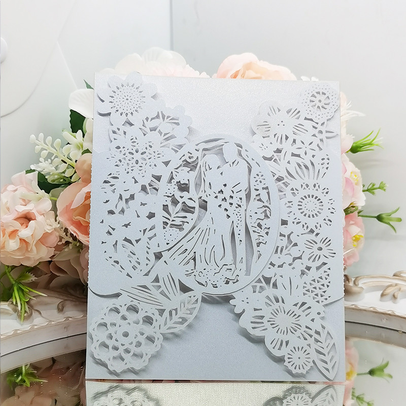 10 gab. Ielūgumu kartīte Līgavas un līgavaiņa ziedu raksts Romantiski kāzu ielūgumi Apsveikuma kartītes Vairākas krāsas ballītei Dec.