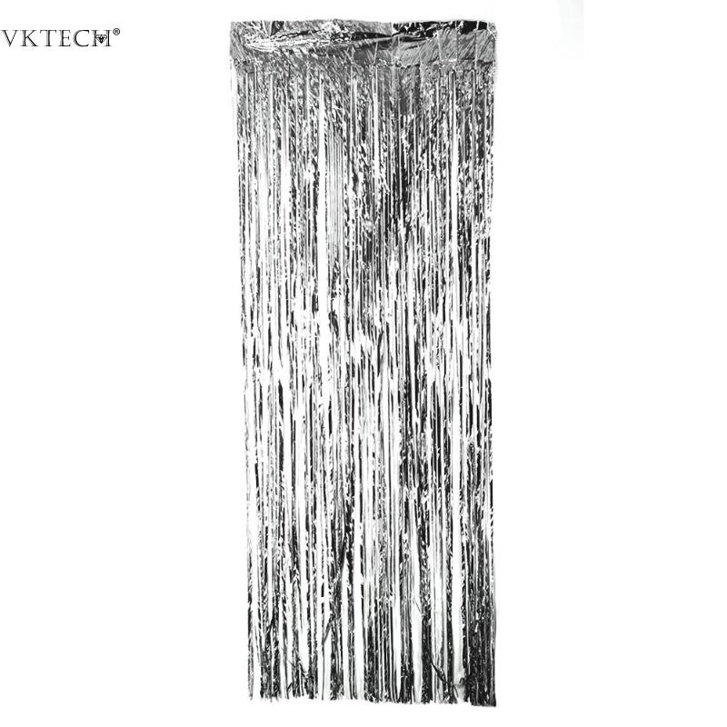 2M sudraba/daudzkrāsu flitera folijas aizkars lietus bārkstis pušķis kāzu fons dzimšanas dienas svinību dekors jubilejas dekorēšanai