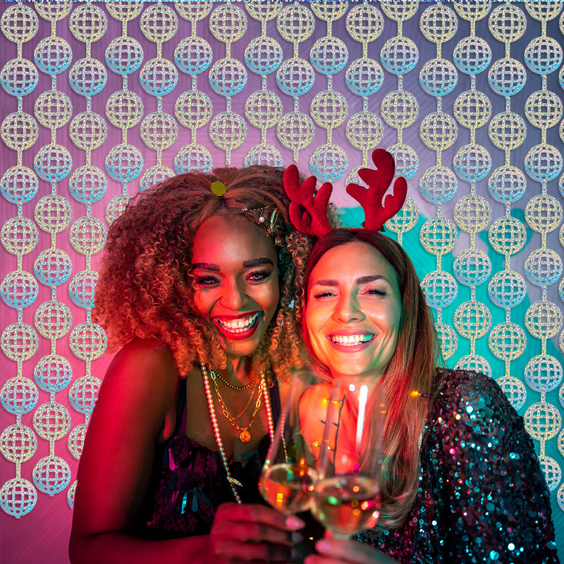 1x2M diskopeo taustadekoor Laser-hõbedane fooliumiga kardkardin Naiste õhtu tüdrukutepeo tarvikud Pulmakaunistused