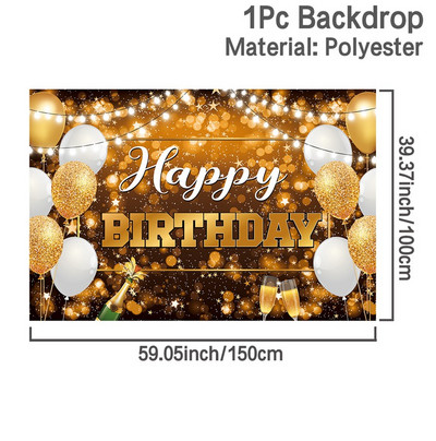 Arany Születésnapi Party Háttér fotókhoz Fekete 30. Boldog születésnapot Dekoráció Felnőtteknek Születésnapi Háttér Háttér Évfordulós kellékek