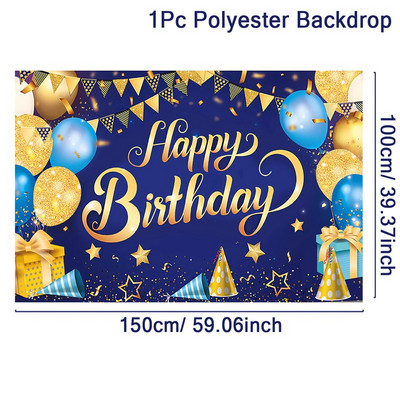 Juodo aukso gimtadienio fonas Auksinis blizgantis nuotraukų stendo fonas Kabanti vėliava Su gimtadienio vakarėlio dekoracija fono reklamjuostė