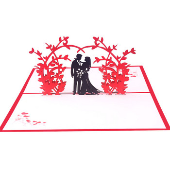Τρισδιάστατη αναδυόμενη κάρτα γάμου με πρόσκληση φακέλου Πρόταση γάμου αρραβώνων Ημέρα του Αγίου Βαλεντίνου Ευχαριστούμε ευχετήρια κάρτα δώρου