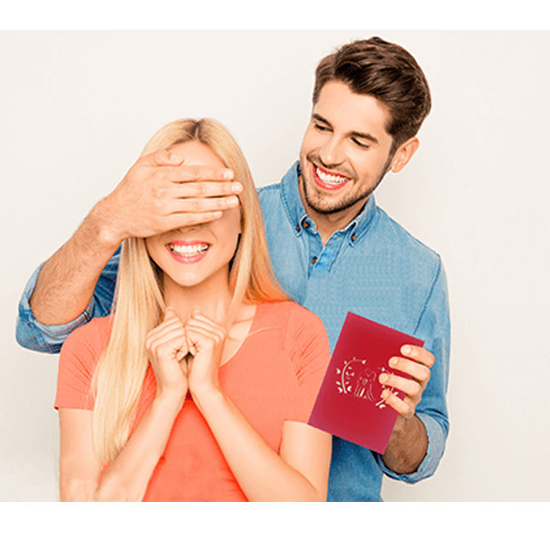 3D iššokantis vestuvių atvirukas su kvietimu į voką Pasiūlykite santuokos sužadėtuves Valentino dienos padėkos sveikinimo dovanų atvirukas