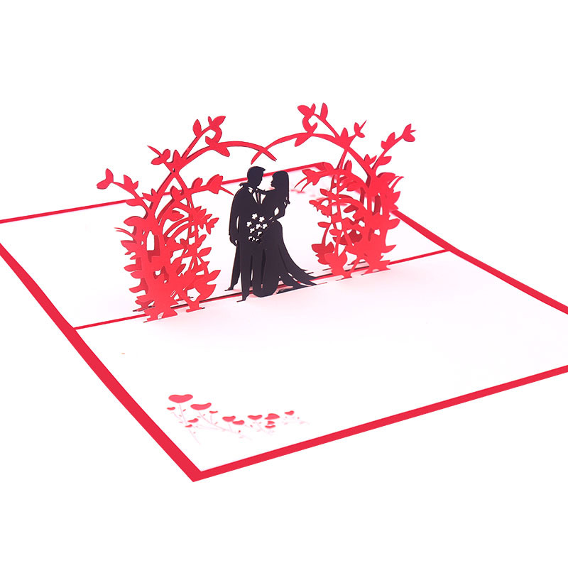3D iššokantis vestuvių atvirukas su kvietimu į voką Pasiūlykite santuokos sužadėtuves Valentino dienos padėkos sveikinimo dovanų atvirukas