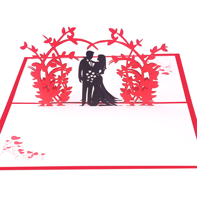 3D iššokantis vestuvių atvirukas su kvietimu į voką Pasiūlykite santuokos sužadėtuves Valentino dienos padėkos sveikinimo dovanų atvirukas