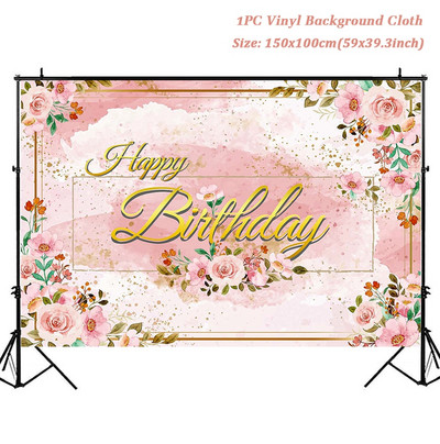 Ροζ πεταλούδα σκηνικά για πάρτι γενεθλίων Διακοσμήσεις γάμου Φωτογραφικό περίπτερο Φόντο Baby shower girl που κρέμεται με σημαία στηρίγματα σκηνικού