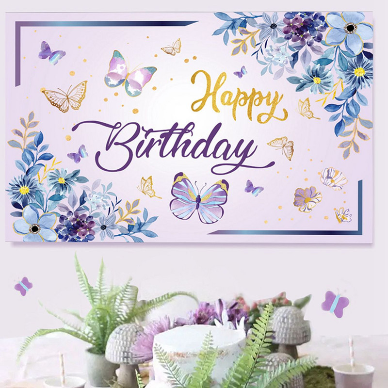 Ροζ πεταλούδα σκηνικά για πάρτι γενεθλίων Διακοσμήσεις γάμου Φωτογραφικό περίπτερο Φόντο Baby shower girl που κρέμεται με σημαία στηρίγματα σκηνικού