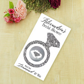 Βραβείο Wedding Scratch Sticker Game Scratch Sticker Glittering Sparkling Faux Diamond Ring Scratch Party Game Card Game