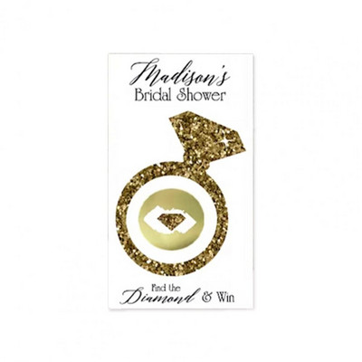 Βραβείο Wedding Scratch Sticker Game Scratch Sticker Glittering Sparkling Faux Diamond Ring Scratch Party Game Card Game