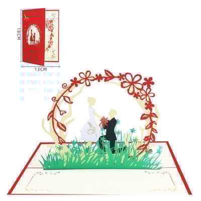 3D iššokantis vestuvių kvietimas Pasiūlykite santuoką Valentino dienai, padėkos sužadėtuvėms, gimtadienio dovanų atvirukas