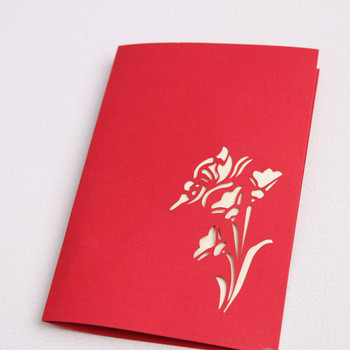 3D изскачаща благодарствена картичка Свети Валентин Майка Пеперуда Цветя Покана за сватба Подарък за честит рожден ден Пощенска картичка Поздравителни картички