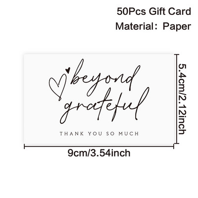 50 de bucăți felicitări de mulțumire pentru nuntă, decorare pentru petrecerea de naștere, carduri cadou, pentru duș de nuntă, felicitări de invitație de nuntă, pentru oaspeți