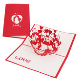 Saldi meilė 3D iššokantis sveikinimo atvirukas su voku Valentino dienos žmona mergina, vestuvių kvietimas, gimtadienio dovana