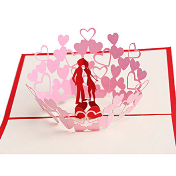 Sweet Love 3D Pop Up ευχετήρια κάρτα με φάκελο για την ημέρα του Αγίου Βαλεντίνου Σύζυγος φίλη Προσκλητήριο γάμου Δώρο γενεθλίων για την επέτειο