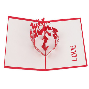 Sweet Love 3D изскачаща поздравителна картичка с плик Свети Валентин Съпруга Приятелка Покана за сватба Годишнина Подарък за рожден ден