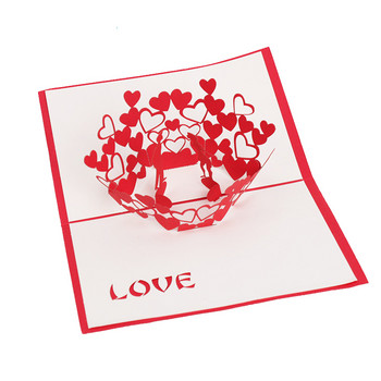 Sweet Love 3D изскачаща поздравителна картичка с плик Свети Валентин Съпруга Приятелка Покана за сватба Годишнина Подарък за рожден ден