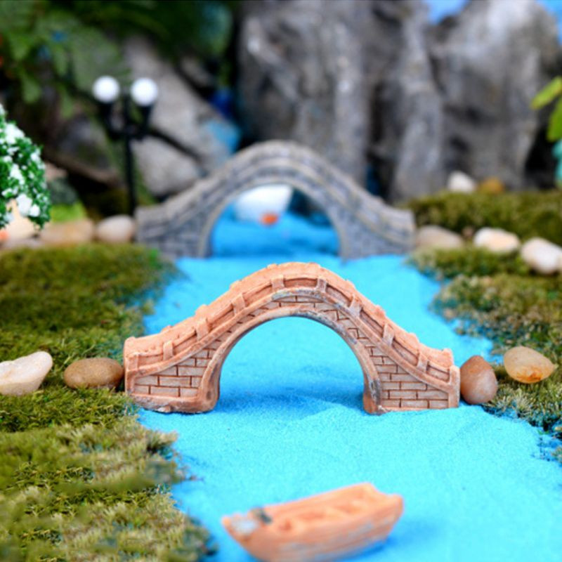 Kreatív akvárium dekoráció szimulációs híd DIY kézzel készített műgyanta díszek akvárium kerti stílusú mikro táj