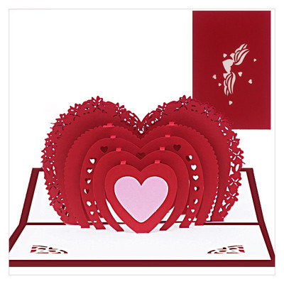 Patiesa mīlestība 3D uznirstoša apsveikuma kartīte Valentīndienas sievai, draudzenes saderināšanās gadadienai, kāzu ielūgums dzimšanas dienas dāvana