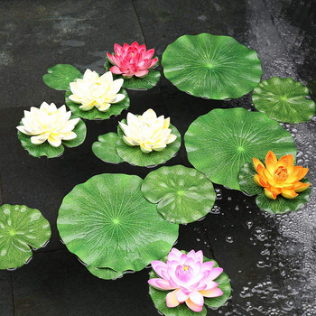 Πακέτο 9 τεχνητού πλωτού αφρού Φύλλα Lotus Water Lily Στολίδια Πράσινα