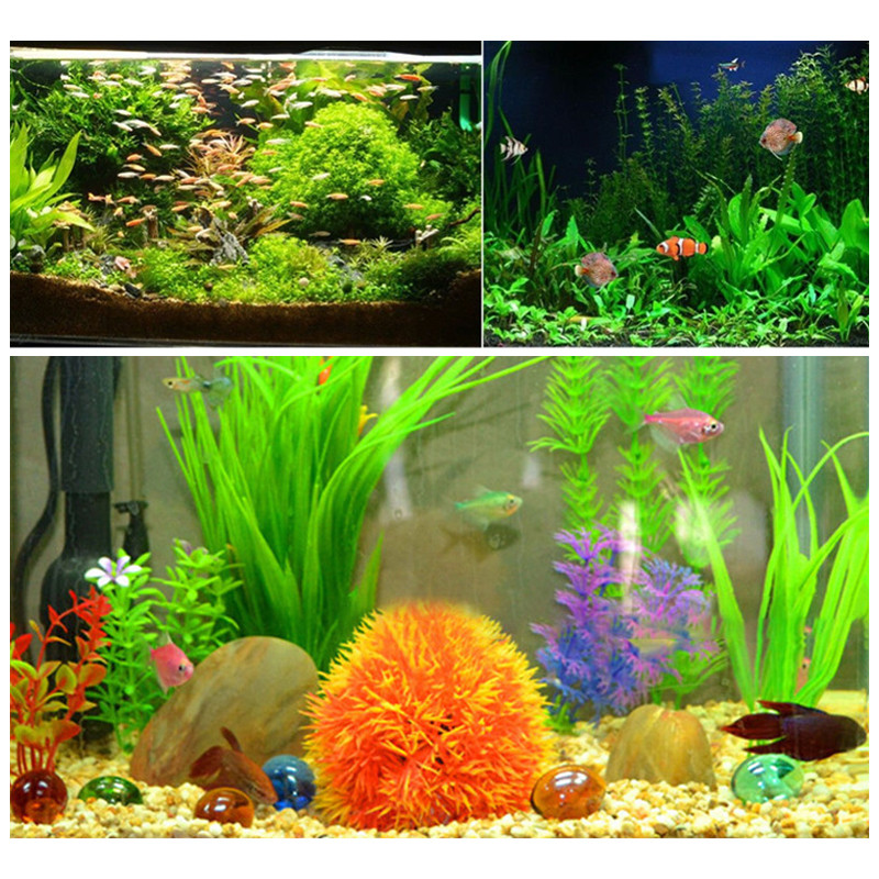Mākslīgo augu zivju tvertņu piederumi Mākslīgās ūdens zāles imitācijas lapas mazas ūdens augu akvāriji ainavu dekorēšana