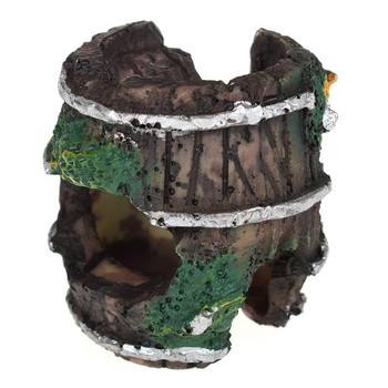 Изкуствени бъчви Орнаменти от смола Ярки цветове Озеленяване Декор Мини скриваща се пещера Аквариум Аксесоари за оборудване
