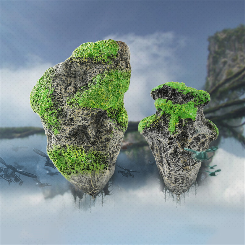 Kis méretű akváriumi akvárium lebegő szikla függőkő mesterséges úszó habkő dekor repülő szikladísz