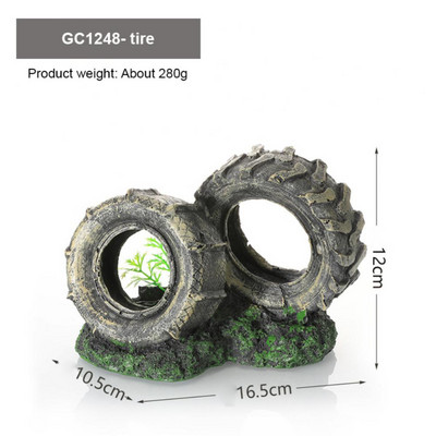 Daudzkrāsains akvārija noformējums Ātras krāsas vraks Zivju tvertne Ainava koki Ūdens bioloģiskie produkti Sveķi Netoksiski