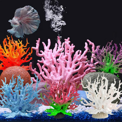 Аквариум Корал Изкуствен подводен аквариум Корал Многоцветна декорация за озеленяване Аквариумни растения Аксесоари за дома