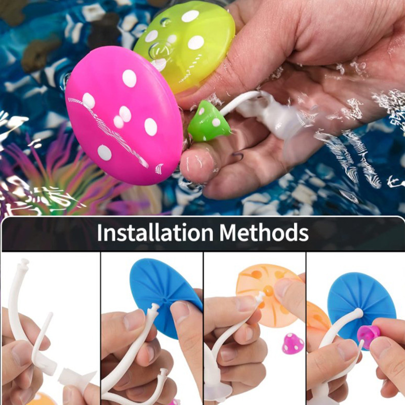 Gomba függőágy puha akváriumi haltenyésztés tapadókoronggal játszó szilikon dísz dekoráció színes élethű táj