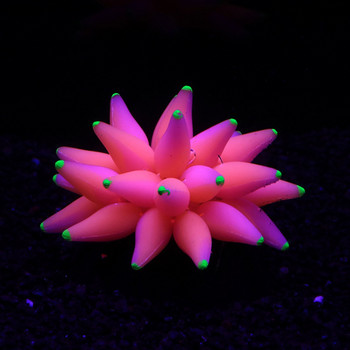 Флуоресцентен мехур Корал Симулация на морски таралеж Цветен мек аквариум Корал Мек силикон Светеща морска анемона Декор за аквариум