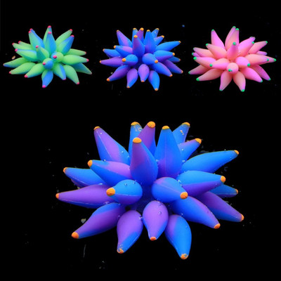 Bulă fluorescentă Coral Urchin Simulare Colorat Moale Acvariu Coral Silicon Moale Luminos Anemone De Mare Decor Acvariu