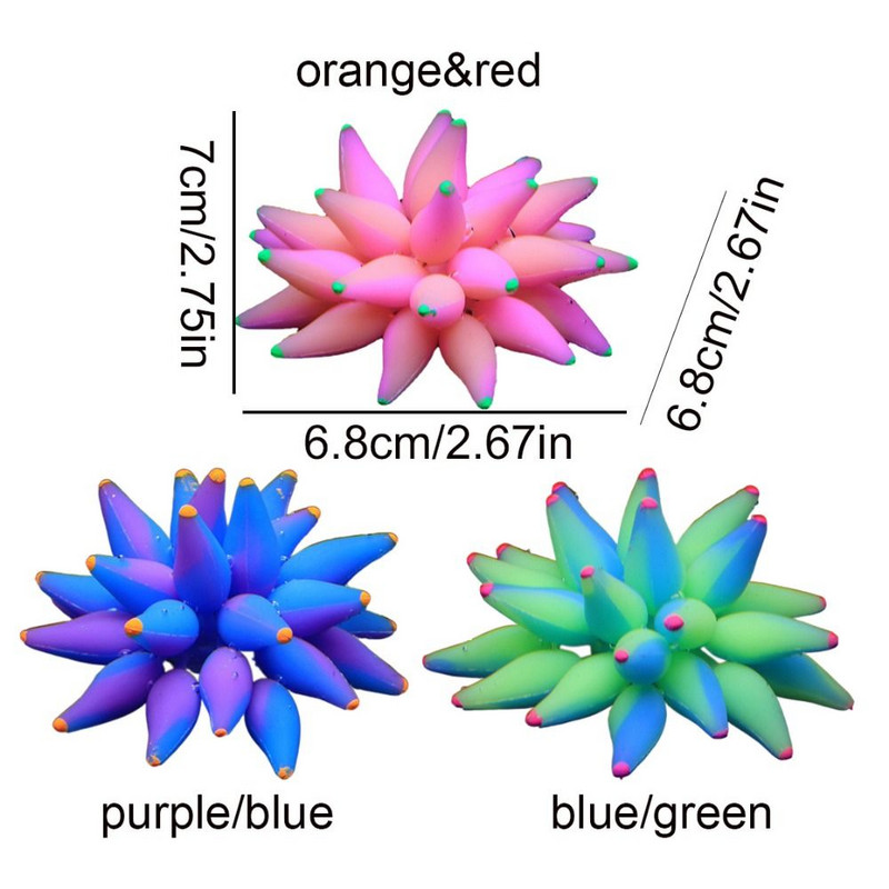 Φυσαλίδα φθορισμού Coral Sea Urchin Simulation Πολύχρωμο μαλακό ενυδρείο Coral μαλακή σιλικόνη Φωτεινή διακόσμηση ενυδρείου Sea Anemone