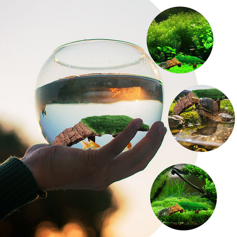 Zivju bļodu rotājumi tvertnes terases ainavu veidošana dekoratīvi bruņurupuču rampas sveķu platforma mājsaimniecības mākslīgie