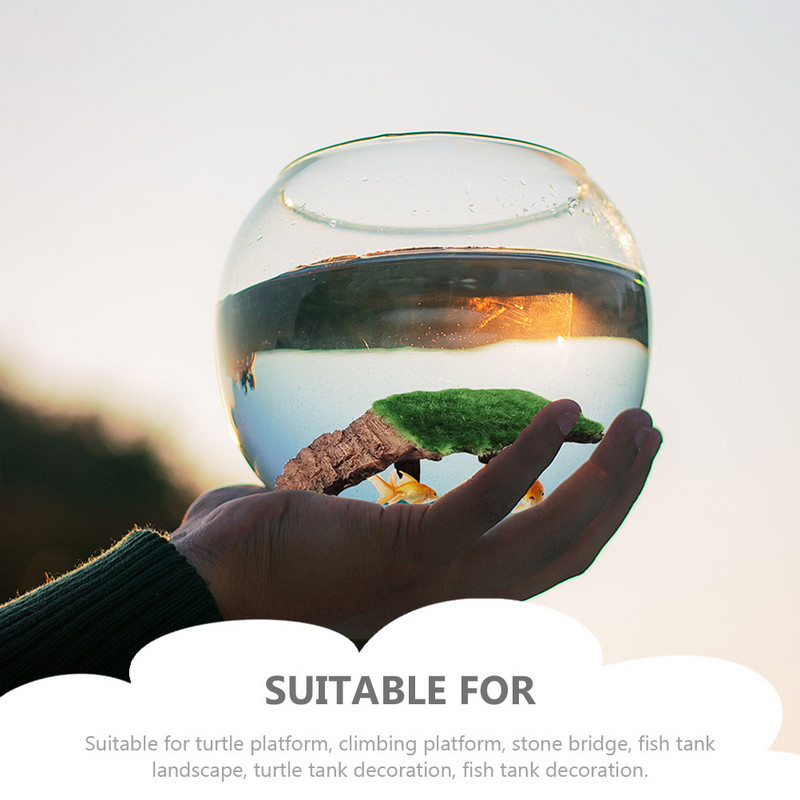 Zivju bļodu rotājumi tvertnes terases ainavu veidošana dekoratīvi bruņurupuču rampas sveķu platforma mājsaimniecības mākslīgie