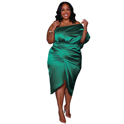 Liela izmēra sieviešu vakarkleitas, neregulāras zīda apģērba kleitas Modes bodycon ballīšu kleitas 2022. gada vasaras kleita no pleciem, kluba apģērbs