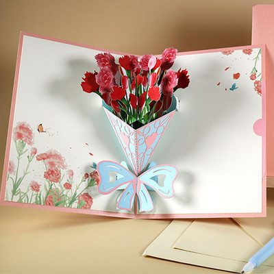 Λουλούδι Χειροποίητο Origami 3D Pop UP Ευχετήρια κάρτα Προσκλητήριο για Baby Shower Γάμος Χριστουγεννιάτικο Δώρο Αναμνηστικά Γενέθλια